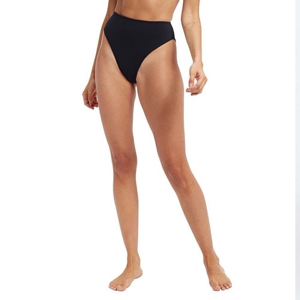 GOOD AMERICAN Women’s Sculpt Good Waist Bikini Bottom in black001 size 3(large)